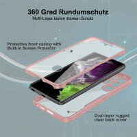 360° Grad Hülle für Samsung Galaxy S24 Ultra mit Integriertem Displayschutz Rosa
