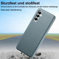 Hülle Handyhülle Stoßfeste Handy Tasche Ultra-Dünn Case Leder Bumper für Samsung Galaxy S24 Blau