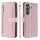 Handykette Samsung Hülle mit Band Handyhülle Kartenfächer PU Leder Umhängetasche Galaxy S24 Rosa