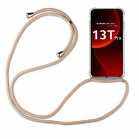 Handykette für Xiaomi 13T / 13T Pro Handyhülle mit Band Hülle mit Kordel Kette Beige / Braun