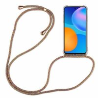 Handy Hülle mit Band Schutzhülle Handykette Seil Silikon Handy Tasche mit Schnur Huawei P Smart 2021 Rainbow
