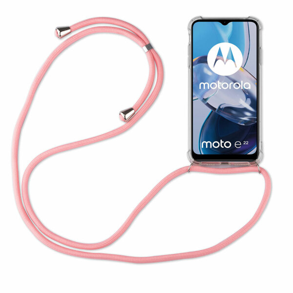 betterfon Handykette für Motorola Moto E22i / E22 Handyhülle mit Band Hülle  Rosa