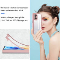 360° Grad Hülle Oppo A54 5G / A74 5G Handyhülle mit Integriertem Displayschutz Rosa