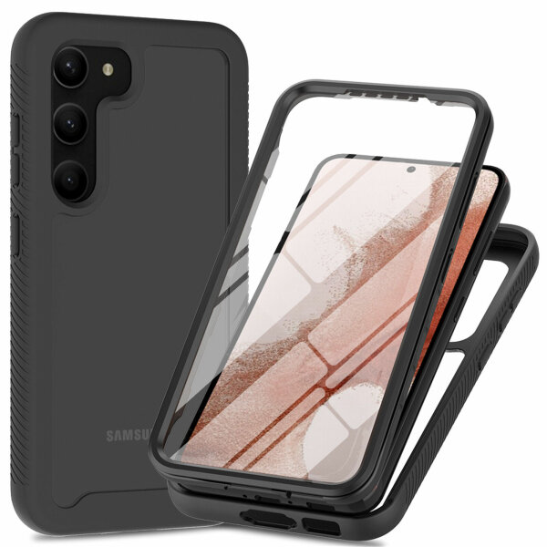 Panzer Hülle Handy Tasche 360 Grad TPU vollschutz mit Integriertem Displayschutz Samsung Galaxy S23