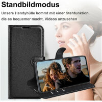 Klapphülle für Samsung Galaxy A35 5G (Schwarz) - Handyhülle PU Leder Hülle Case