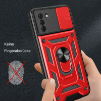 Outdoor Panzer Hülle Nokia G22 Handyhülle mit Slide Kameraschutz Ringhalter Rot