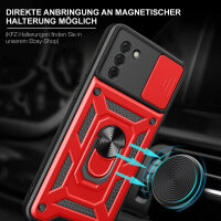 Outdoor Panzer Hülle Nokia G22 Handyhülle mit Slide Kameraschutz Ringhalter Rot