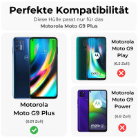 Handy Tasche Lenovo Motorola Panzer Hülle Hybrid Case Cover Schutzhülle Bumper Motorola Moto G9 Plus Rot