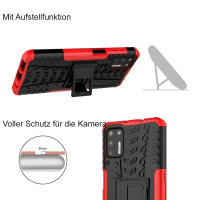 Handy Tasche Lenovo Motorola Panzer Hülle Hybrid Case Cover Schutzhülle Bumper Motorola Moto G9 Plus Rot