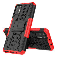 Handy Tasche Lenovo Motorola Panzer Hülle Hybrid Case Cover Schutzhülle Bumper Motorola Moto G9 Plus Rot