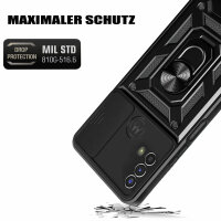Outdoor Panzer Hülle Motorola Moto E20 E30 E40 Handyhülle Kameraschutz Ringhalte Schwarz