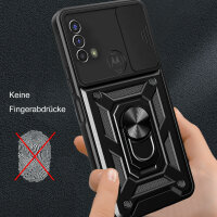 Outdoor Panzer Hülle Motorola Moto E20 E30 E40 Handyhülle Kameraschutz Ringhalte Schwarz