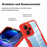 360° Grad Hülle Xiaomi Redmi Note 12 Pro+ vollschutz Integriertem Displayschutz Rot