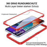 360° Grad Hülle Xiaomi Redmi Note 12 Pro+ vollschutz Integriertem Displayschutz Rot