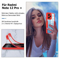360° Grad Hülle Xiaomi Redmi Note 12 Pro+ vollschutz Integriertem Displayschutz Rot