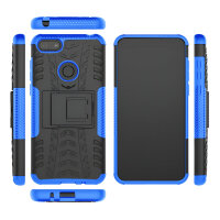 Handy Tasche Lenovo Motorola Panzer Hülle Hybrid Case Cover Schutzhülle Bumper Motorola Moto E6 Play Blau