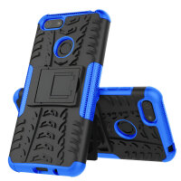 Handy Tasche Lenovo Motorola Panzer Hülle Hybrid Case Cover Schutzhülle Bumper Motorola Moto E6 Play Blau