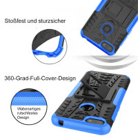 Handy Tasche Lenovo Motorola Panzer Hülle Hybrid Case Cover Schutzhülle Bumper Motorola Moto E6 Play Blau