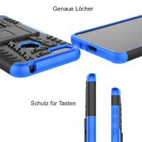 Handy Tasche Lenovo Motorola Panzer Hülle Hybrid Case Cover Schutzhülle Bumper Motorola Moto E6 Play Blau