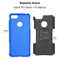 Handy Tasche Lenovo Motorola Panzer Hülle Hybrid Case Cover Schutzhülle Bumper Motorola Moto E6 Play Blau