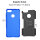 Handy Tasche Lenovo Motorola Panzer Hülle Hybrid Case Cover Schutzhülle Bumper Motorola Moto E6 Play Blau