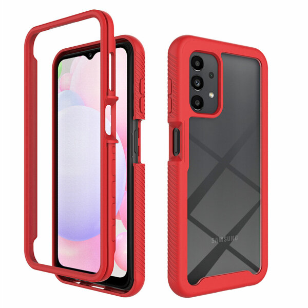 Hülle für Samsung Galaxy A13 4G Handyhülle Schutzhülle Silikon Case Cover Bumper Rot
