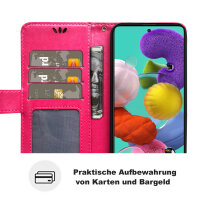Handy Tasche für Samsung Galaxy A51 SM-A515 Hülle Case Buchhülle Klapphülle TPU Mandala Pink