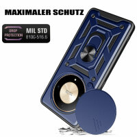 Outdoor Panzer Hülle Honor Magic 6 Lite Handyhülle Slide Kameraschutz Ringhalter Blau