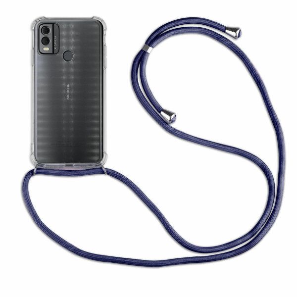 Handykette für Nokia C22 Handyhülle mit Band Umhängehülle mit Band Hülle Cover  Blau
