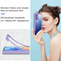 360° Grad Hülle für Oppo A74 4G Handyhülle vollschutz Integriertem Displayschutz Lila