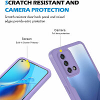 360° Grad Hülle für Oppo A74 4G Handyhülle vollschutz Integriertem Displayschutz Lila