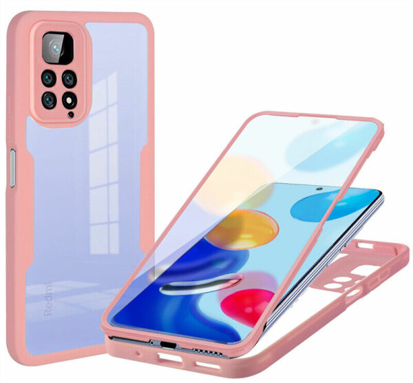 360° Grad Hülle Xiaomi Redmi Note 11 / 11S vollschutz Integriertem Displayschutz Rosa