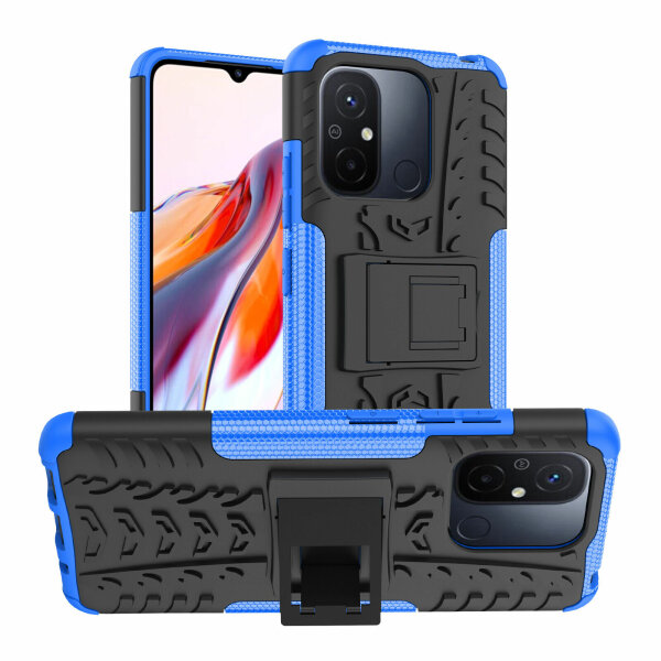 Hülle für Xiaomi Redmi 12C Outdoor Handyhülle Handy Tasche Case Cover TPU Bumper Blau