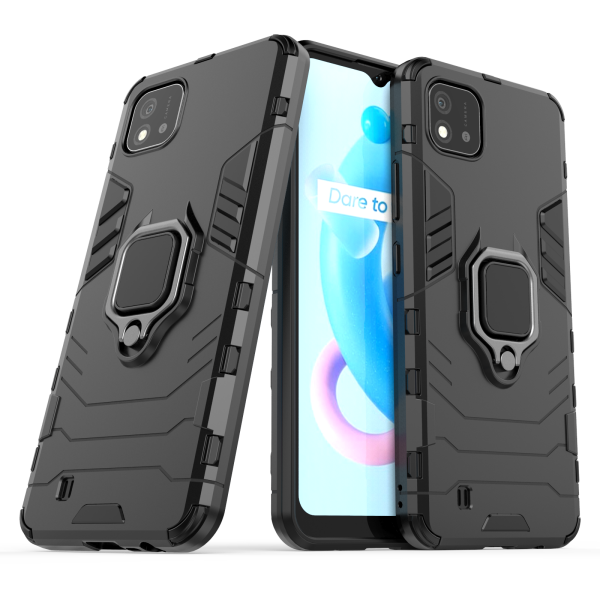 Schutz Hülle Realme C11 (2021), Ring Case Silikon Backcover Handy Tasche Outdoor