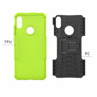 Huawei Y6 2019 Handy Tasche Case Cover Panzer Hülle Schutzhülle Handyhülle in Grün