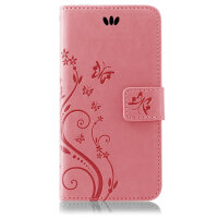 Huawei Handy Tasche Handyhülle Schutz Hülle Blumen Flip Cover Buch Case Etui Huawei Mate 20 Pro Rosa