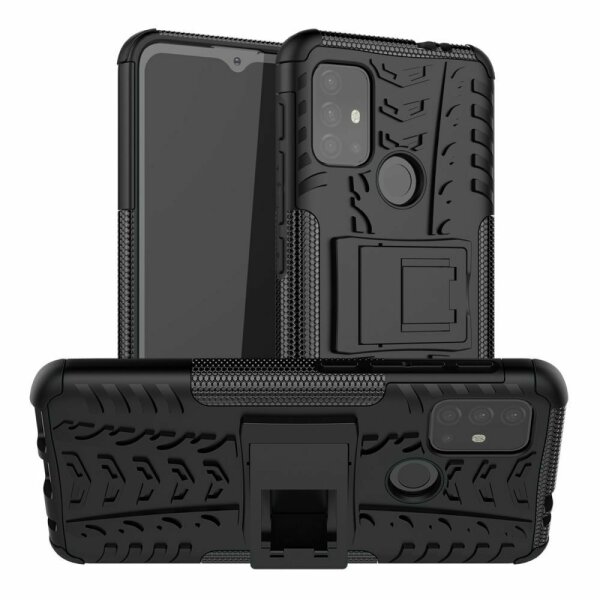 Handy Tasche Lenovo Motorola Panzer Hülle Hybrid Case Cover Schutzhülle Bumper Motorola Moto G10 / G30 Blau