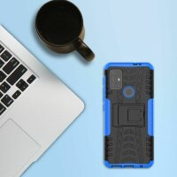 Handy Tasche Lenovo Motorola Panzer Hülle Hybrid Case Cover Schutzhülle Bumper Motorola Moto G10 / G30 Blau