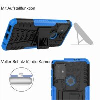 Handy Tasche Lenovo Motorola Panzer Hülle Hybrid Case Cover Schutzhülle Bumper Motorola Moto G10 / G30 Blau