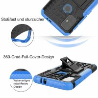 Handy Tasche Lenovo Motorola Panzer Hülle Hybrid Case Cover Schutzhülle Bumper Motorola Moto G10 / G30 Blau