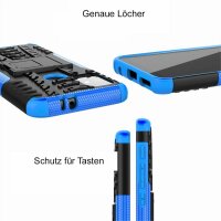 Handy Tasche Lenovo Motorola Panzer Hülle Hybrid Case Cover Schutzhülle Bumper Motorola Moto G10 / G30 Blau