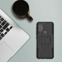Handy Tasche Lenovo Motorola Panzer Hülle Hybrid Case Cover Schutzhülle Bumper Motorola Moto G10 / G30 Blau