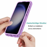 Hülle für Samsung Galaxy S24+ Handyhülle 2 Teilig Bumper Case mit Kantenschutz Lila