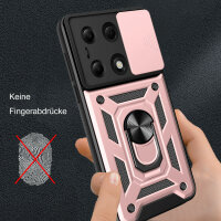 Outdoor Panzer Hülle Xiaomi Redmi Note 13 Pro 4G Handyhülle Kameraschutz Ring Rosegold