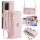 Handykette Xiaomi Hülle mit Band Handyhülle Kartenfächer PU Leder Umhängetasche Redmi Note 11 Pro / Redmi Note 12 Pro 4G Rosa