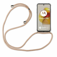 betterfon Handykette für Motorola Moto G73 5G Handyhülle mit Band Hülle mit Kord Beige / Braun