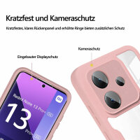 360° Grad Hülle Xiaomi Redmi Note 13 Pro+ 5G mit Integriertem Displayschutz Rosa