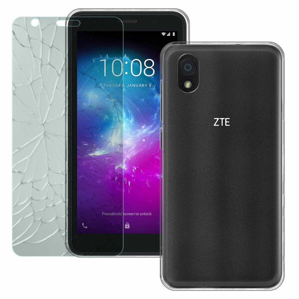 Handyhülle für ZTE Blade A31 Lite / L8 – Transparent Case + Panzerschutzglas