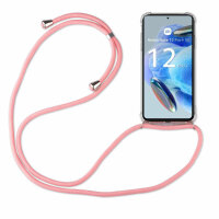 Handykette für Xiaomi Redmi Note 12 Pro+ Handyhülle mit Band Hülle mit Kordel Rosa
