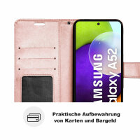 Hülle Für Samsung Galaxy A52 Handy Tasche Handyhülle Wallet Case Flip Cover Etui Rosegold